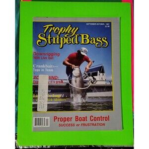 Vintage Trophy Striped Bass Magazine Sept Oct 1987 Fishing Texas Boat Control 87